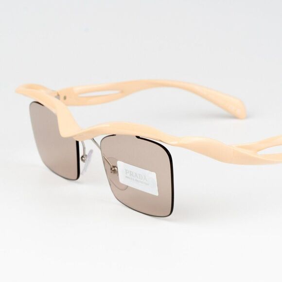 NEW Prada PRA15S 18Q4I2 Peach Light Brown Rectangle Unisex Sunglasses 0PR A15S - Picture 7 of 12